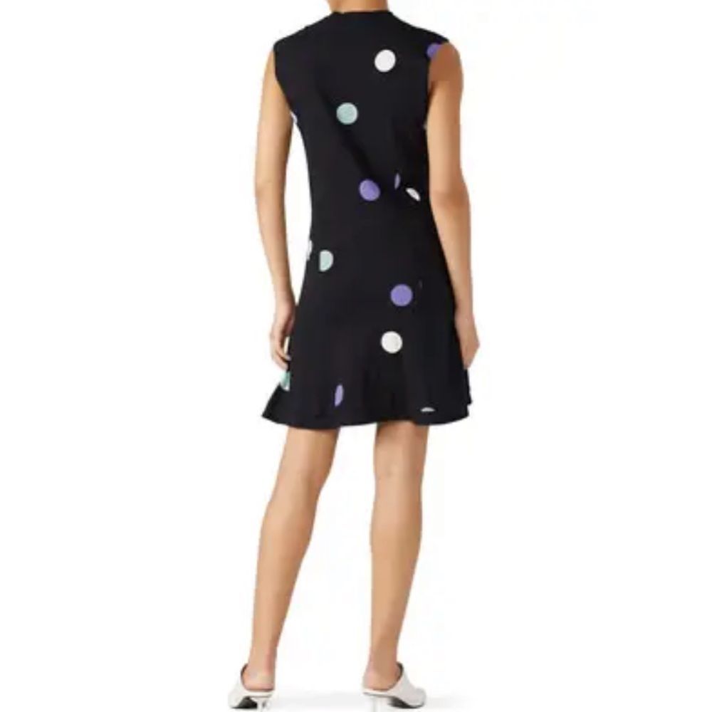 10 Crosby Derek Lam Black Mini Dress with Pastel Polka Dots - Picture 2 of 9